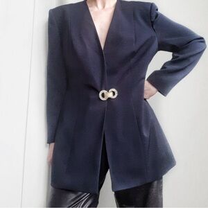 Vintagew Navy Mario Pucci Cecconi Evening Blazer Size Small Medium 90s